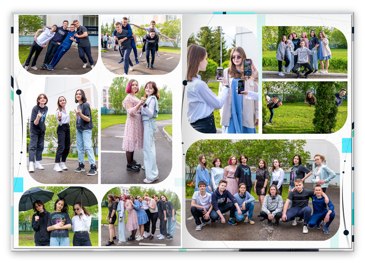 Выпускной альбом оригинальный разворот на улице