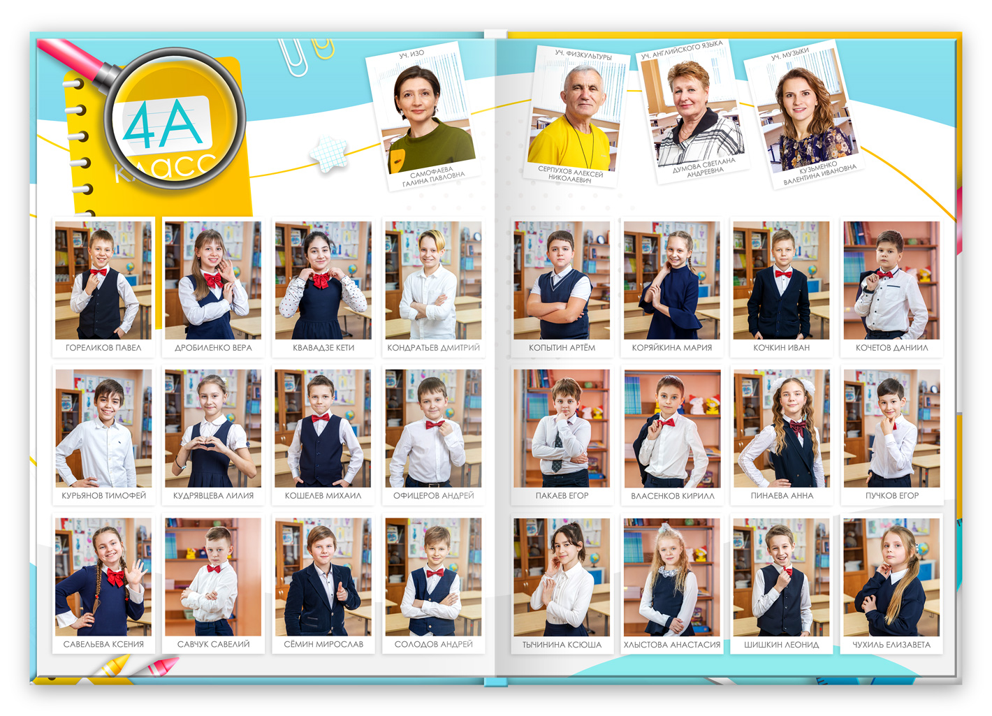 Выпускной альбом началка, разворот виньетки