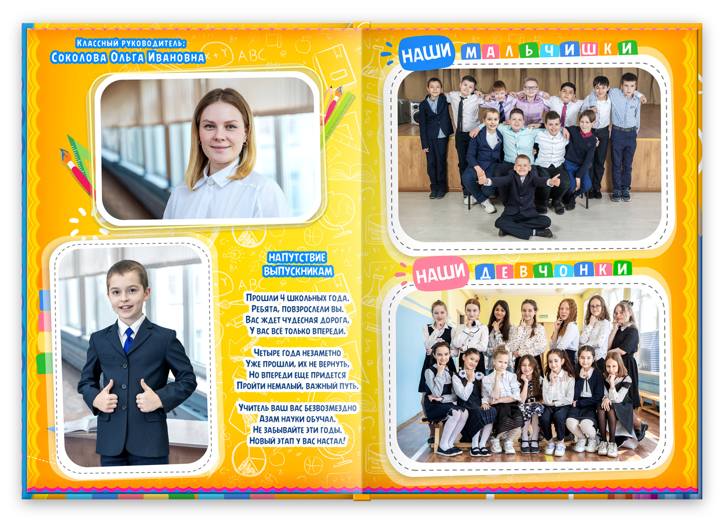выпускной альбом для 4 класса оранжевое настроение (14)